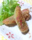 お弁当にカニカマ青のりフライ