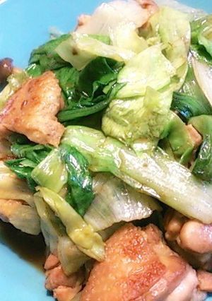 鳥もも肉とレタスのレモン醤油炒め-レシピのメイン写真