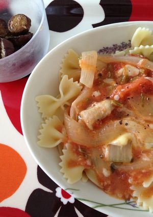 トマト煮リメイク☆ランチにパスタ♪-レシピのメイン写真