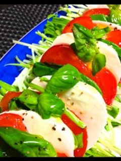 5分でできる!水菜入り簡単カプレーゼ-レシピのメイン写真