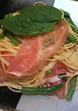 手間なし簡単★生ハムとバジルの冷製パスタ-レシピのメイン写真
