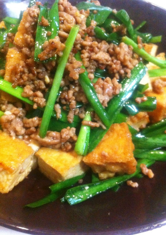 簡単＊旨い＊厚揚げとニラと挽肉の中華炒め-レシピのメイン写真