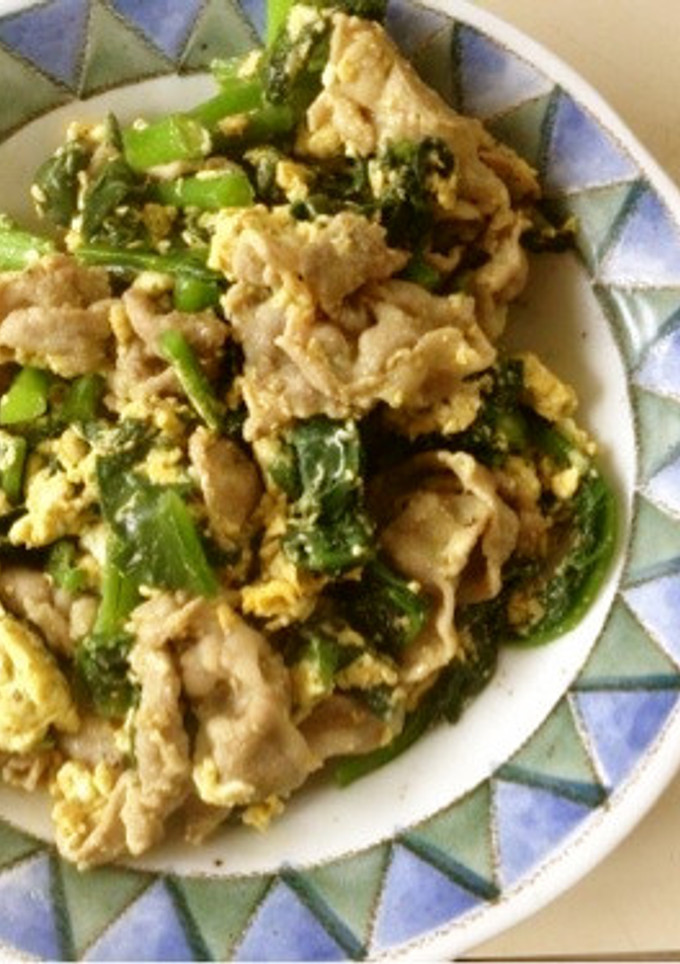 つるむらさきと豚肉のカレー炒め-レシピのメイン写真