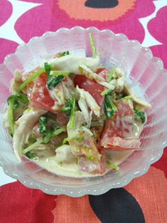 簡単☆ささみと豆苗サラダ-レシピのメイン写真