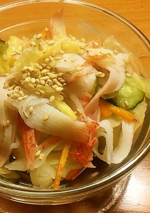 キャベツとカニかまの中華風サラダ-レシピのメイン写真