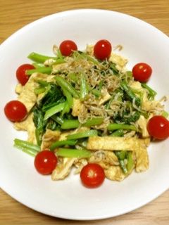 小松菜としらすのオイスターソース炒め-レシピのメイン写真