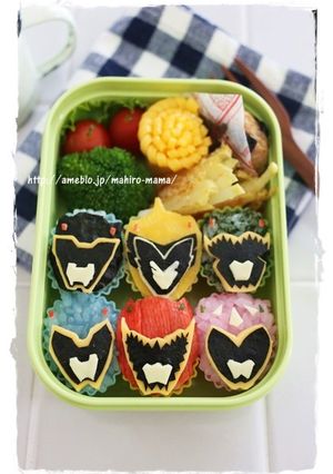 キャラ弁＊キョウリュウジャー６人勢揃い-レシピのメイン写真