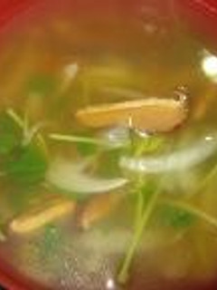 シイタケと豆苗スープ-レシピのメイン写真