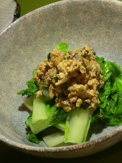 ☆餃子の具リメイク☆青菜の肉あんかけ-レシピのメイン写真
