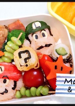 **簡単キャラ弁 マリオ&ルイージ**-レシピのメイン写真