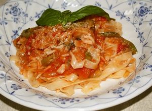 熟したトマトを使ってナポリタン-レシピのメイン写真