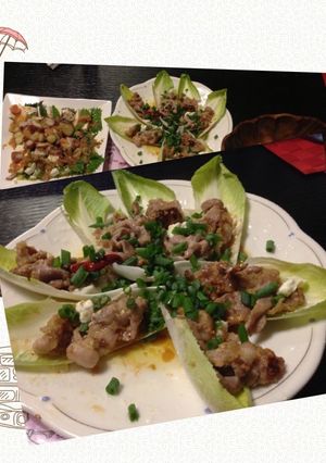 チコリーを船にみたて豚肉とチーズをのせて-レシピのメイン写真