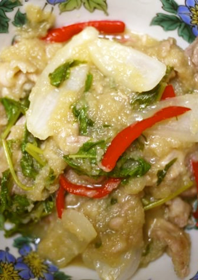 豚肉と玉ねぎと赤ピーマンの「みぞれ煮」-レシピのメイン写真