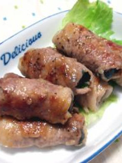 豚もも肉巻き(しめじと大葉)-レシピのメイン写真