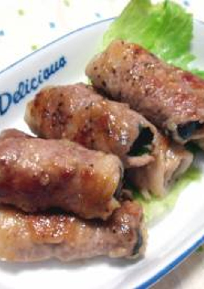 豚もも肉巻き（しめじと大葉）-レシピのメイン写真
