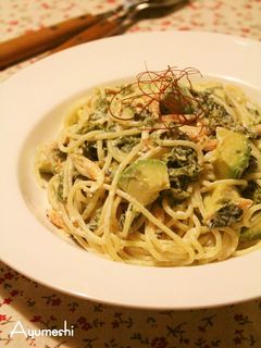 アボカドと桜えびのあおさクリームパスタ-レシピのメイン写真
