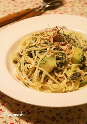 アボカドと桜えびのあおさクリームパスタ-レシピのメイン写真