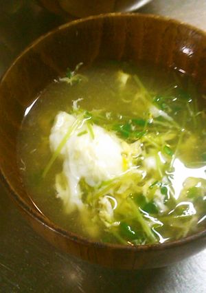 豆苗のかき玉汁-レシピのメイン写真