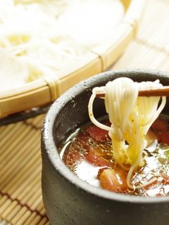 簡単☆トマトと枝豆のぴり辛山椒 そうめん-レシピのメイン写真