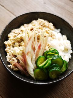豆腐と鶏肉の梅そぼろごはん-レシピのメイン写真