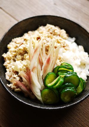 豆腐と鶏肉の梅そぼろごはん-レシピのメイン写真