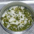 小松菜入りの蒸しご飯