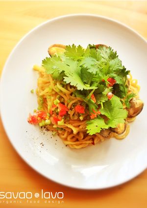 あさりと香菜の旨辛まぜそば-レシピのメイン写真
