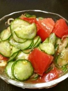 中華風きゅうりとトマトとみょうがの酢の物-レシピのメイン写真