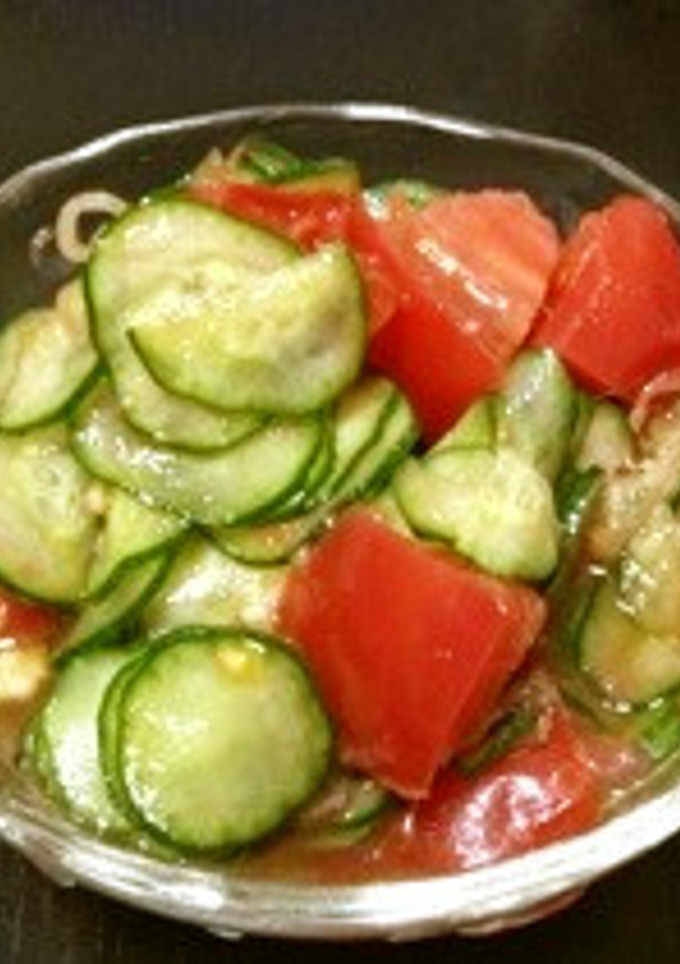 中華風きゅうりとトマトとみょうがの酢の物-レシピのメイン写真