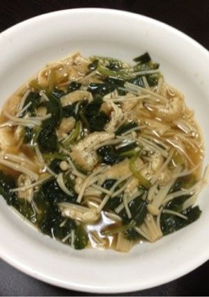 小松菜とエノキと油揚げの煮物-レシピのメイン写真