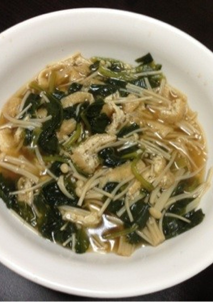 小松菜とエノキと油揚げの煮物-レシピのメイン写真