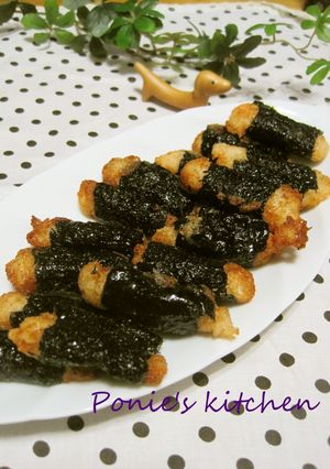 韓国風☆明太子味の山芋の磯辺揚げ♪-レシピのメイン写真