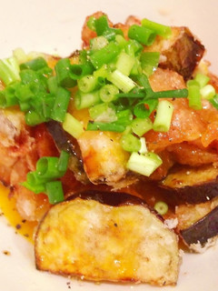 鶏皮と揚げナスのたまポン-レシピのメイン写真