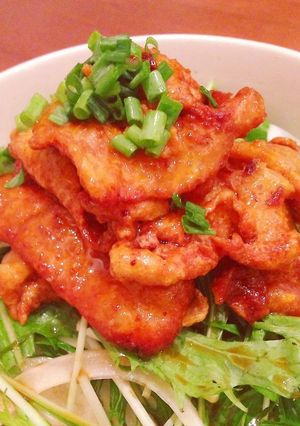 サクうま♩鶏皮たまポン丼-レシピのメイン写真