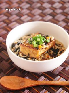 簡単☆焼き厚揚げのひじきそぼろあんかけ☆-レシピのメイン写真