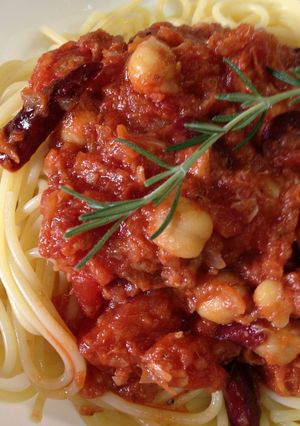 ひよこ豆とツナのパスタ-レシピのメイン写真