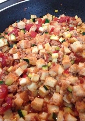 厚揚げとズッキーニのトマト丼-レシピのメイン写真