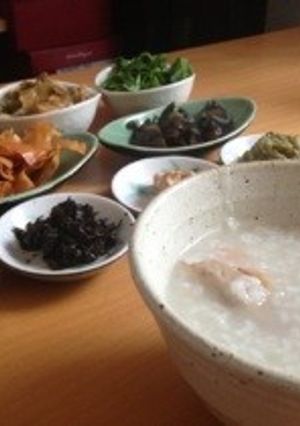 圧力鍋 de 薬味たくさんの美容中華粥-レシピのメイン写真