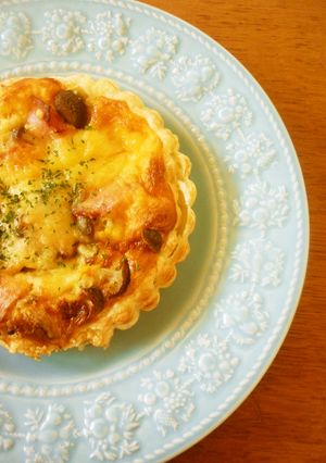 *おひとり様のキノコ&ベーコンキッシュ*-レシピのメイン写真
