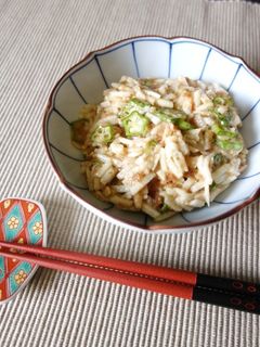 長芋とオクラのかつお梅和え-レシピのメイン写真