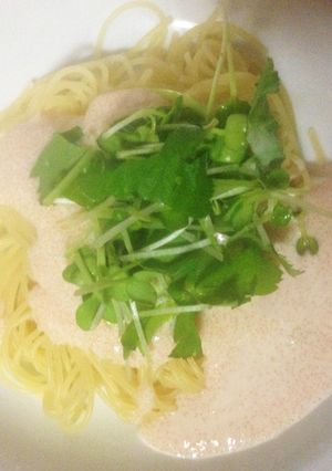 タラコヨーグルトのカペリーニ 香味葉物添-レシピのメイン写真