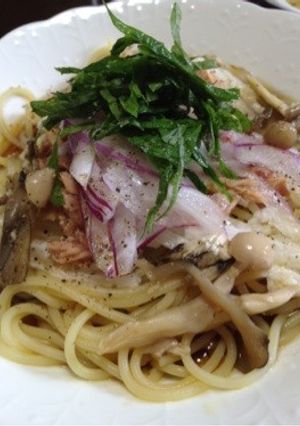長芋・ツナ・キノコの冷製パスタ-レシピのメイン写真