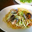 あさりとサーモンのパスタ