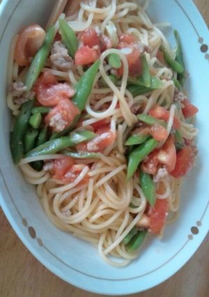 いんげんトマトパスタ-レシピのメイン写真