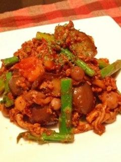 鶏挽肉と夏野菜のヘルシーカレー炒め-レシピのメイン写真