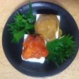 豆腐と紅白ウニと大葉