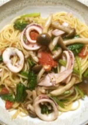 イカ・ほうれん草・トマトのさっぱりパスタ-レシピのメイン写真