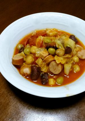 塩分制限☆ミックスビーンズのトマト煮-レシピのメイン写真