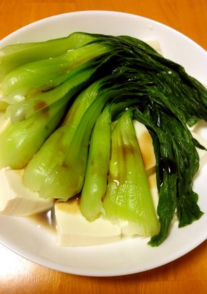 チンゲン菜と豆腐のオイスターソースがけ-レシピのメイン写真