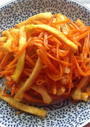 お弁当の隙間に！簡単油揚と人参の甘酢炒め-レシピのメイン写真